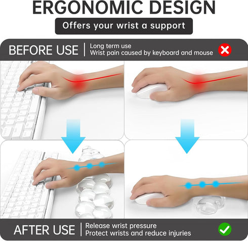 Aszqvd Set Mouse Pad with Wrist Rest, Soft Cloud Gel Keyboard Mouse Pad with Hand Wrist Support, Cute Non Slip Office