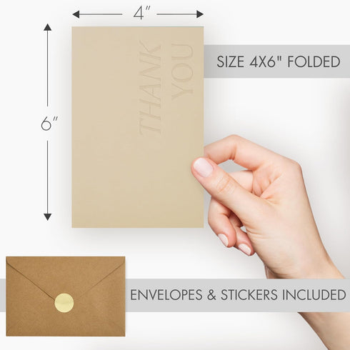 Set 30 Set Beautiful Thank You Cards of With Envelopes and Stickers - Elegant Blank Cards For Personalized Notes
