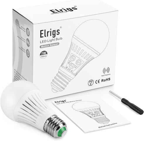 Bulb E26 7W LED(60W White(3000K), Setting 2-Pack Motion Sensor Light with Dusk to Dawn, Base, Equivalent), Warm Motion