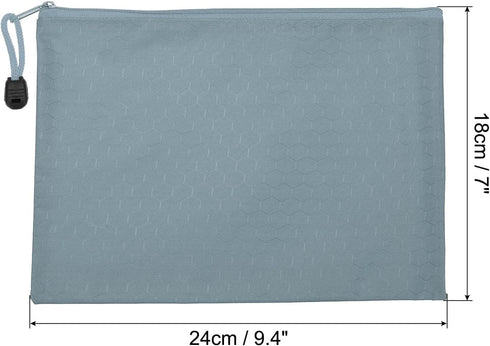 PATIKIL Waterproof Zipper File Bags, 3 Pack A5 Document Holders Pencil Pouch for Office, Gray