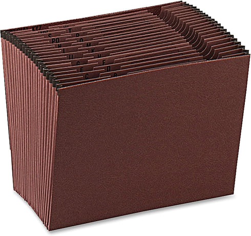 Pendaflex ER17A Earthwise Leather-Look Expanding File, Open Top, A-Z Index, 12 x 10, Red