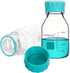 Glass Round Media Storage Bottles, 4pcs, 250ml Volume, Aqua Blue Color, with GL45 Polypropylene Screw Cap