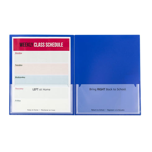 C-Line Classroom Connector School-to-Home Folders, Blue, 10 per Box (32505) for School Supplies