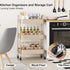 Osivaex 3 Beige Tier Rolling Cart Metal on Wheels, Three Tiered Storage Organizer Utility Trolley with Wheels for Art