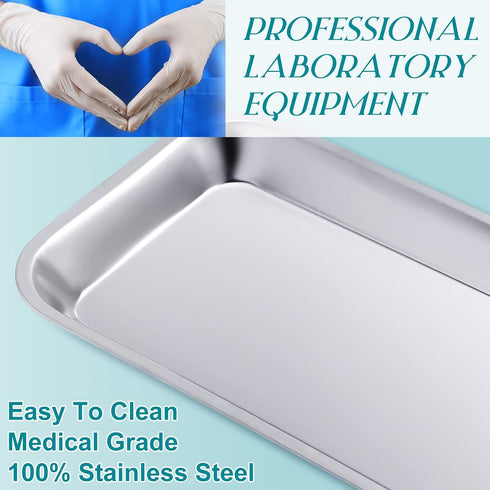 12 8.9 4.6 0.8 Inch Pieces Stainless Steel Surgical Trays, x x Small Metal Tray, Medical Surgical Tray for Lab