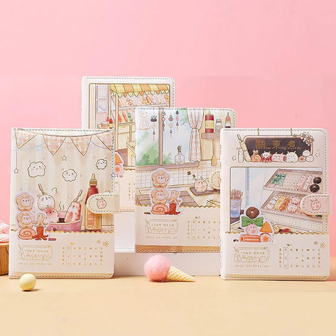 Kawaii Lined Journal Notebook, Japanese Cute Journal, 7.3 x 5.1 inch, 256 Pages, Premium Quality Paper