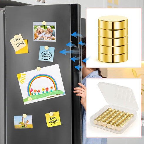 Small Magnets 10x3mm, Golden Strong Rare Earth Neodymium Disc Magnets for Crafts, 50PCS.