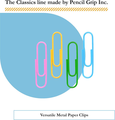 Pencil Grip The Classics Paper Clip, Assorted Colors, 2.0 Inch, 30 Count Box (TPG-238)