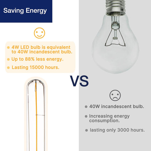 T10/ T30 Dimmable Bulbs, 9.4" Bulbs 90+ 2700K E26 4W (40W 350LM, Pack 4 FLSNT LED Edison Decorative LED Long Light