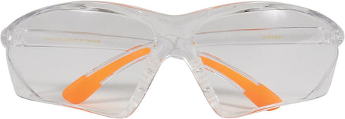 Allen Company Factor Shooting and Safety Glasses - Clear Frame with Orange Tips, Clear Lens