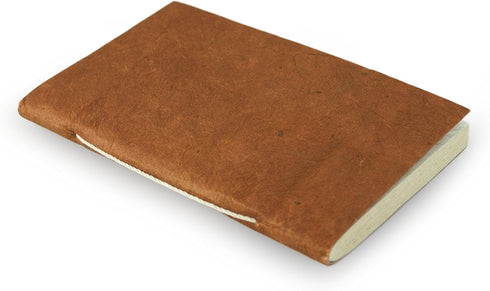 Nepali Companion Pocket Notebook with Handmade Paper and Vegetable-Dyed Cover, Vintage Composition Notebook for Office, School, and Home, 3.5x5 inch, Handcrafted in Nepal (Small, Terra Cotta)