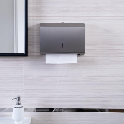 Vellora Commercial 200 275 Paper Towel Dispenser - Anti-Fingerprint Coating, Enhanced Quality Stainless Steel