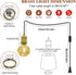 Puanticn 16.4 E26 E27 Bulb Bulb Ft Retro Hanging Lamp with Plug in Cord, Black Thicken Round Pendant Light Cord