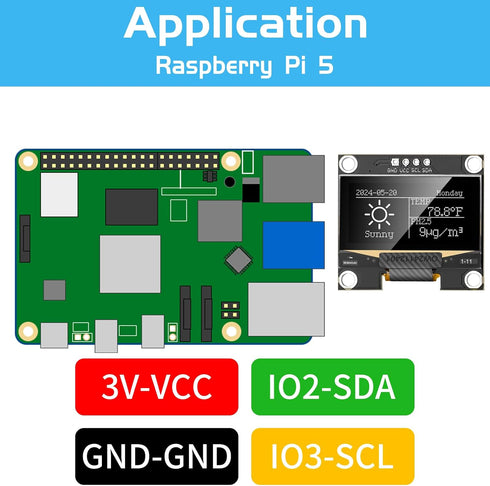 MakerFocus 2pcs 1.3 Inch I2C 128 64 SH1106 Pi/ESP32 IIC OLED Display Module x Pixel Self-Luminous Display Board