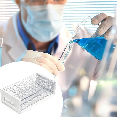 Omawrf 50 13mm Plastic Test Tube Rack, Holes Lab Rack Holder for Tubes, Detachable, Transparent