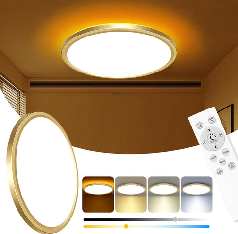 zemty 12 Inch LED Ceiling Light with Night Light 1800K, 3000K/4000K/6500K Dimmable