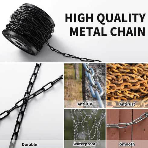 33 1/12" (2mm 33ft) ft Metal Hanging Chains Fixture Chain Decorative Chain Light Duty Chain Utility Chains for Hanging