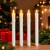 6 Rechargeable Flameless Taper Candles with Charging Station & Remote Timer, Pcs Real Wax LED Taper Candles, Battery