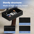 PU Leather Under Desk Drawer - 360° Rotating Clamp Organizer for Desk, Remote Control, and Pencil Storage