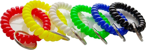 Wrist Keychain, Spring Spiral Stretch Coil Wristband Key Ring for Gym, Pool, ID Badge, Keys