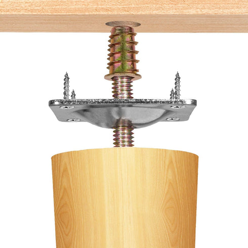 4PCS Leg Mounting Plates with Screws for Sofa, Couches, Tables, Furniture Legs Brackets Hardware Attachment