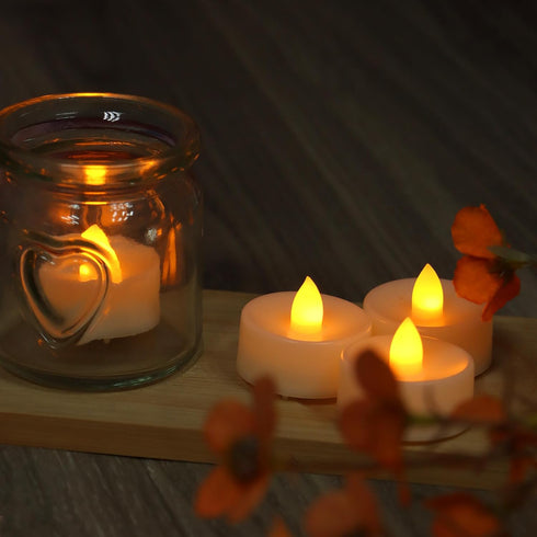 12 Pack CANDLE CHOICE Battery Operated Flameless Tea Lights Bright Flickering LED Tealight Candles for Wedding Table