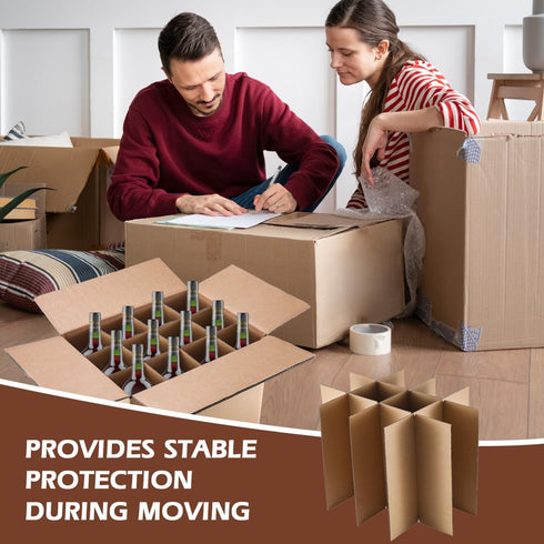 BHHQHH 5 Sets Packing 16 12 12 Inch Moving Box Glasses Divider Kits,Wine Glassware Dish Divider for Moving