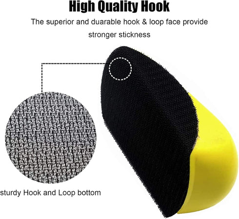 VIBRATITE 5 Inch Hook and Loop Mouse Hand Sanding Block for Woodworking and Furniture Restoration (2PCS)