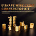 Swpeet 525 Pcs Non-Insulated U Shape Wire Crimp Copper Terminal Connector Kit, Gold TC-1 TC-A TC-B TC-C TC-T, Ring Lugs