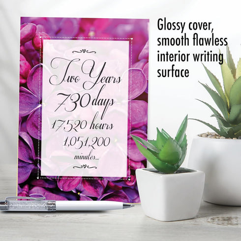 NobleWorks 2nd Milestone Anniversary Notecard w/Envelope, 2 Years of Marriage Love Flower for Couples