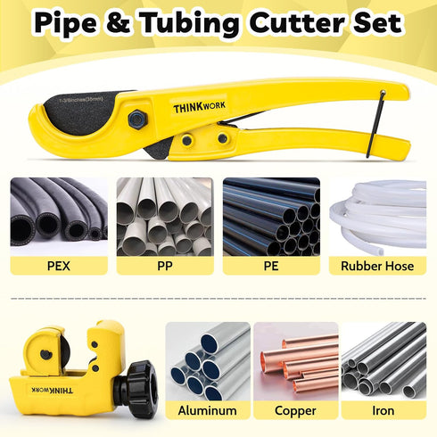 THINKWORK Plastic Pipe Cutter, 0-35mm for PEX, PVC, PPR Hoses, Sharp Copper Pipe Cutter for Tubes