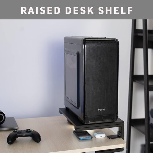 VIVO Clamp-on 15 inch Desk Extension Shelf for Gaming Devices, Ergonomic Monitor Riser and Desktop Organizer