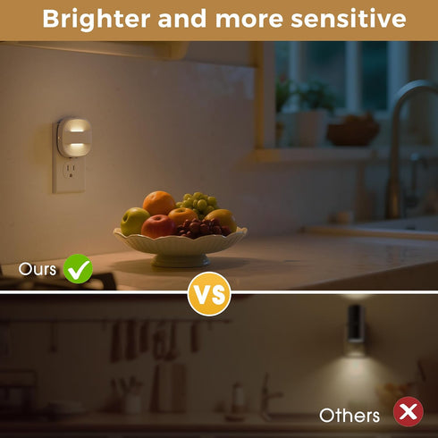 2 3000K 4 Pack L LOHAS LED Night Lights Plug into Wall, Foldable Night Light with Dusk to Dawn Sensor, Brightness