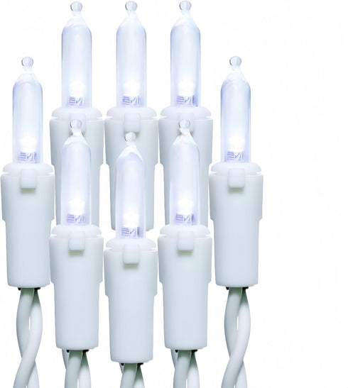 100 LED White Christmas Lights, UL Certified and Commercial Grade White Wire