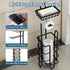 4 Toilet Paper Holder Stand with Storage Shelf, Free Standing Tissue Paper Roll Dispenser Stainless Steel for Bathroom