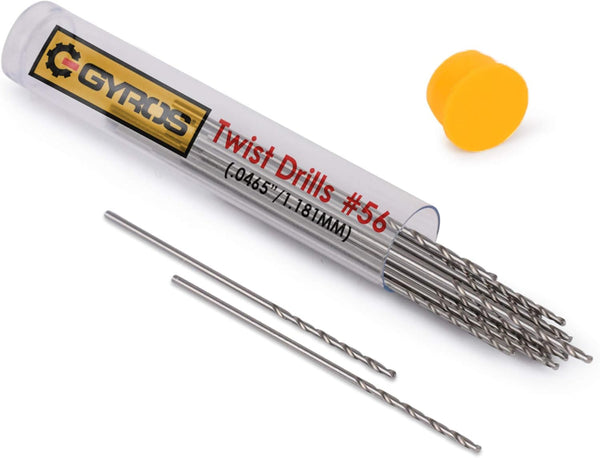GYROS 25 PCS #56 Micro Drill Bit Set, Small Drill Bits for Jewelry, Plastic, Resin, Soft Metal, Mini Twist Drill