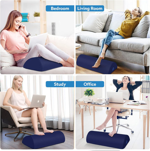 Ergonomic Foot Rest Pillow for Under Desk, Anti-Fatigue Support for Office Chair, Car Seat, Gaming Chair - Blue