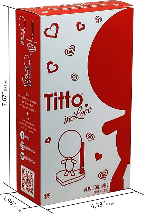 TITTO in Love Draw Your Ideas, Small Desktop Whiteboard Dry Erase, Ceramic Doll, Orange Office