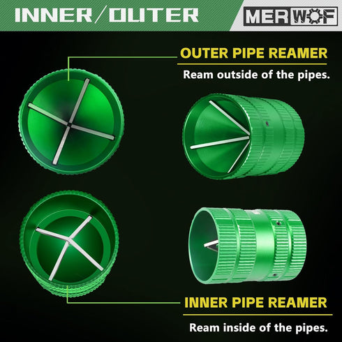 Metal Pipe Reamer for Copper PVC Pipe, Deburring Tool for Plumbing, 1/4 to 1-5/8 Tubing Cleaner