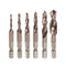 uxcell Combination Drill and Tap Bit Set M3 M4 M5 M6 M8 M10 with 1/4" Hex Shank, 6pcs High-speed Steel Tools
