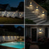 4 Pack IP65 (3000K T-SUN Solar Powered Wall Lights Outdoor Waterproof Up and Down Fence Lights for Outside Patio