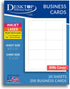 Heavyweight White Blank Business Card Paper, 20 Sheets, 200 Cards, 80lb Cover, Inkjet & Laser Compatible