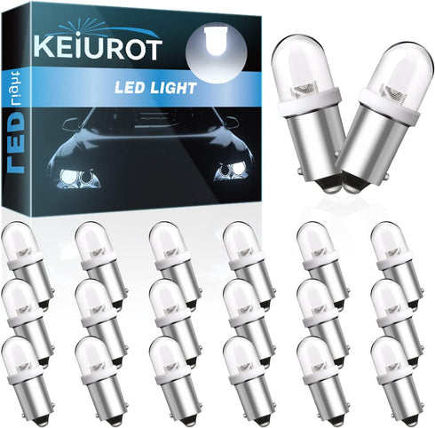 Keiurot GE44 47 756 755 Ba9s LED Bulbs, 20-Pack, Pinball Machine Light Bulb, Fits Fender 1893 1895, 6V DC White