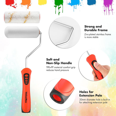 14-Piece 4 Inch ValueMax Paint Roller Kit, Paint Roller Kit with High-Density Foam Paint Rollers, Microfiber Paint