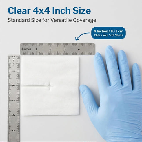 4x4 Inch (100 2 6-Ply 2 Pack McKesson Sterile Drainage Sponges Sponges, Boxes) Pre-Slit Surgical Drain Gauze Pads Split