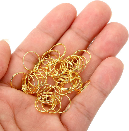 400 Pack 12mm/0.5" PATIKIL Mini Split Rings, OD Split Circular Ring Stainless Steel Clip Ring for Fastening Chandelier