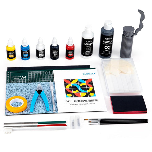 3D 3D 3D ELEGOO Paint Kit, Multifunctional Printing Models Painting Kit, All-in-One Miniatures Coloring Kit