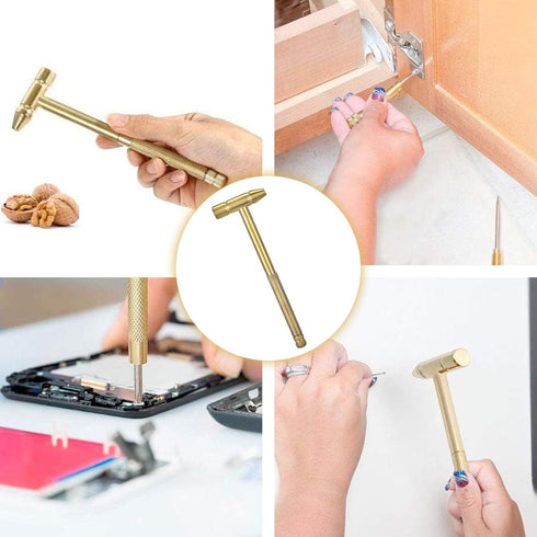 ZQTSANKESL 2 hammers hammers anti rust copper and screwdriver hand tools, screwdriver are very suitable for opening
