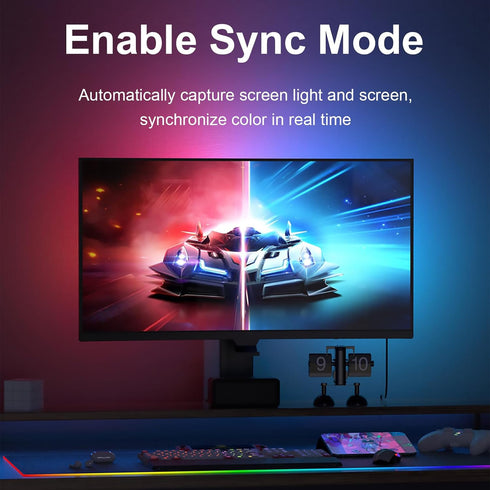 27-34inch DS Gaming Monitor Light, Backlight with Screen Color sync Effect for Computer Monitor, Compatible