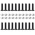 YiKaiEn 20-Pack Set Countersunk 304 Screw and Nut for D-Series Panel Mount with Custom Nylon Washer, Black Phillips